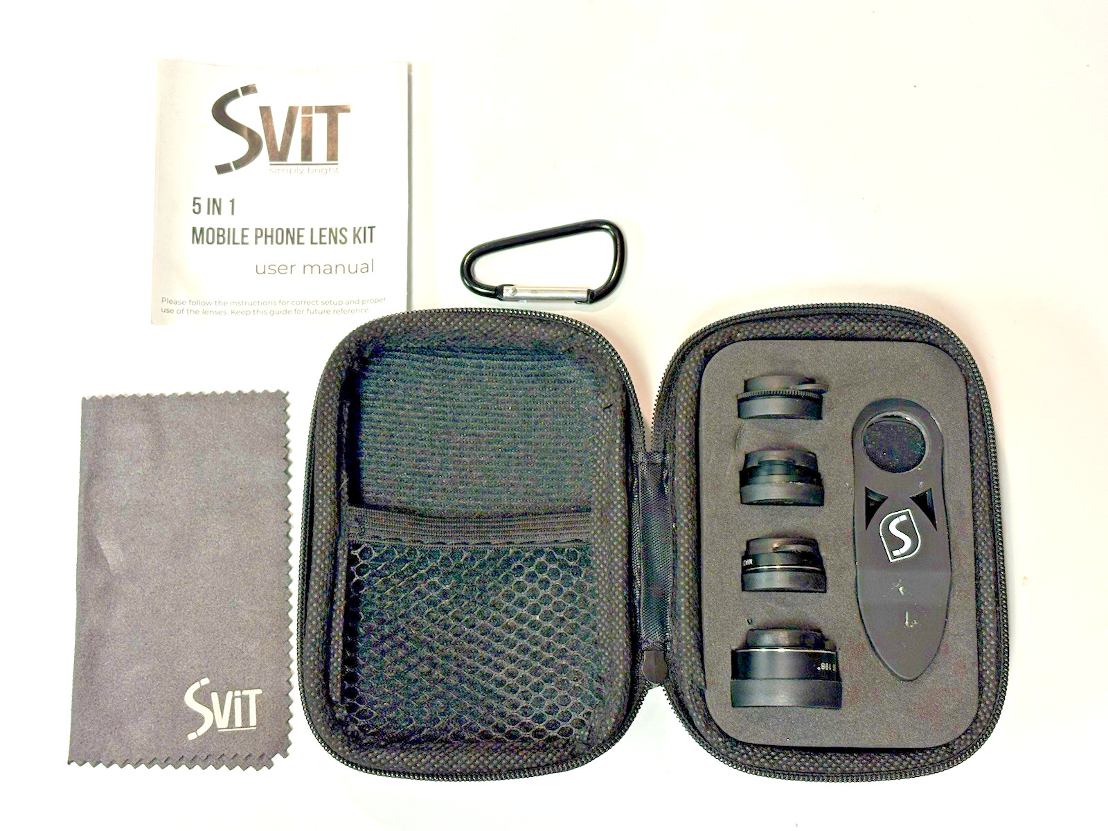 SVIT Clip On Cell Phone Camera Lenses Set of 5 + Case Clip Instructions Nice!