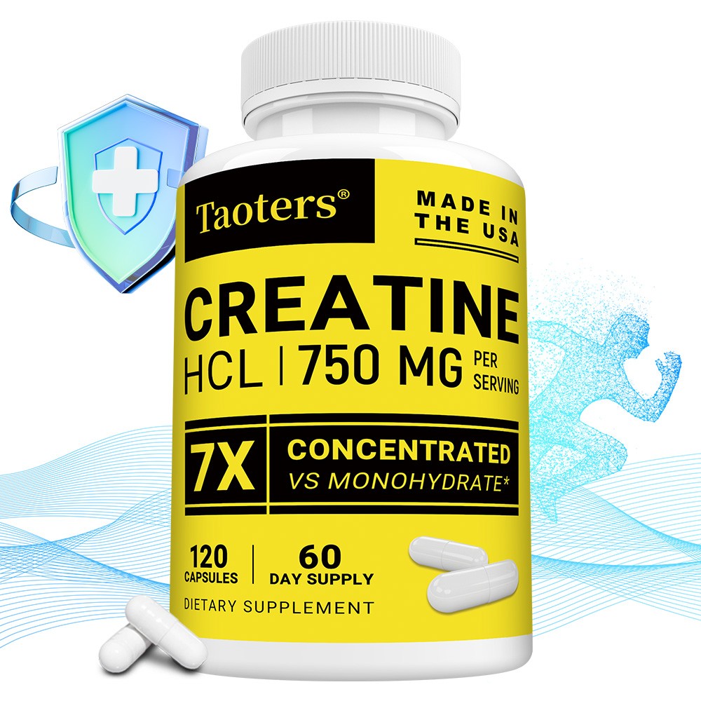 Creatine Hcl 750 Mg 30-120 Capsule Support Immune Energy Cognitive Muscle Health
