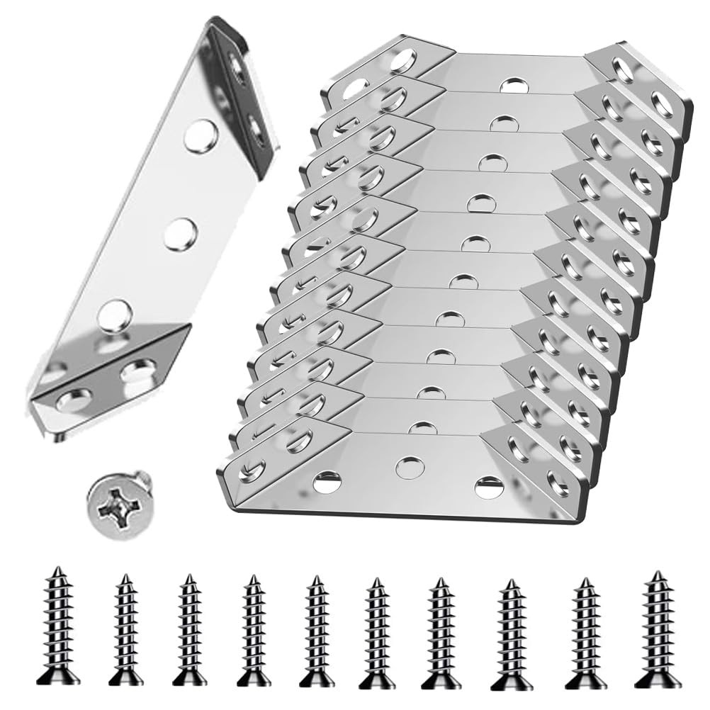 L Brackets for Wood - 12PCS Corner Universal Stainless Steel