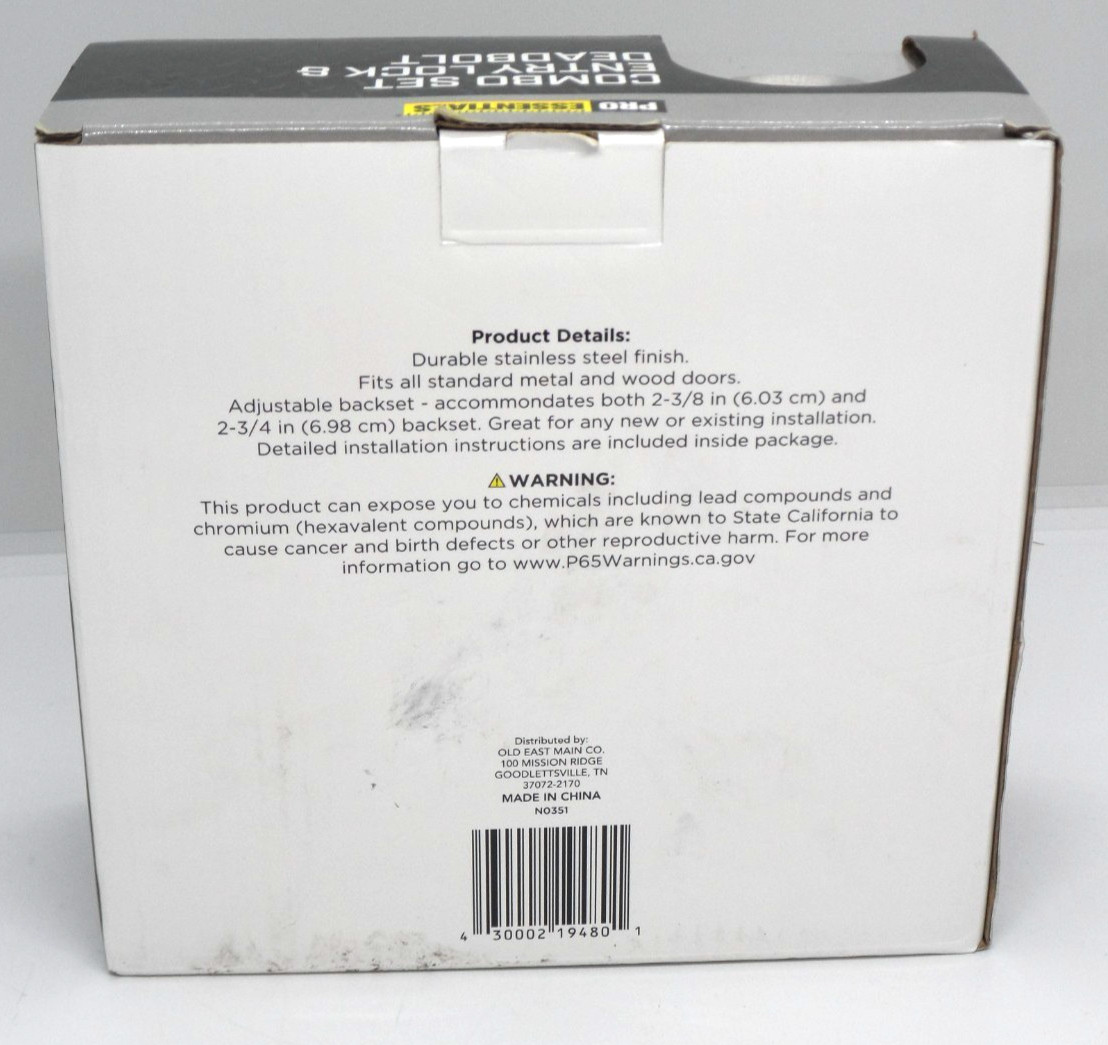 pro essentials combo set entry lock, 4 keys & deadbolt - nib dollar general NEW