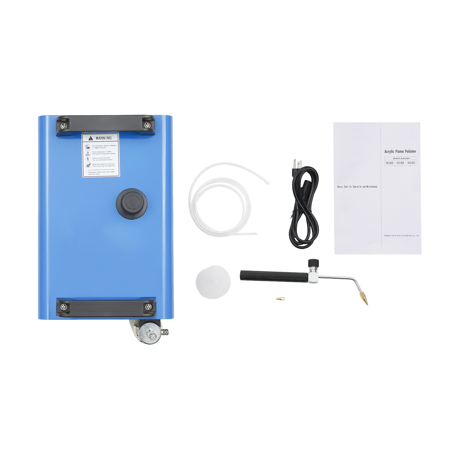 H160 75L Oxygen Hydrogen HHO Gas Flame Generator Torch Acrylic Polisher Machine