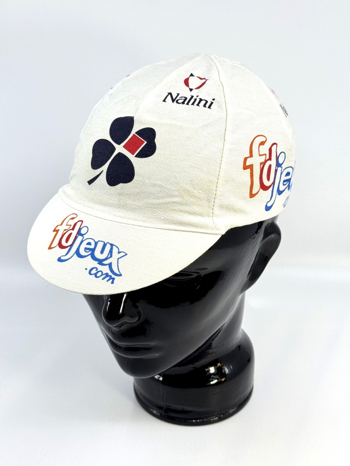 Vintage Fdjeux com Cycling Cap 2003 2004 Nalini FDJ France Team Clover Logo Hat