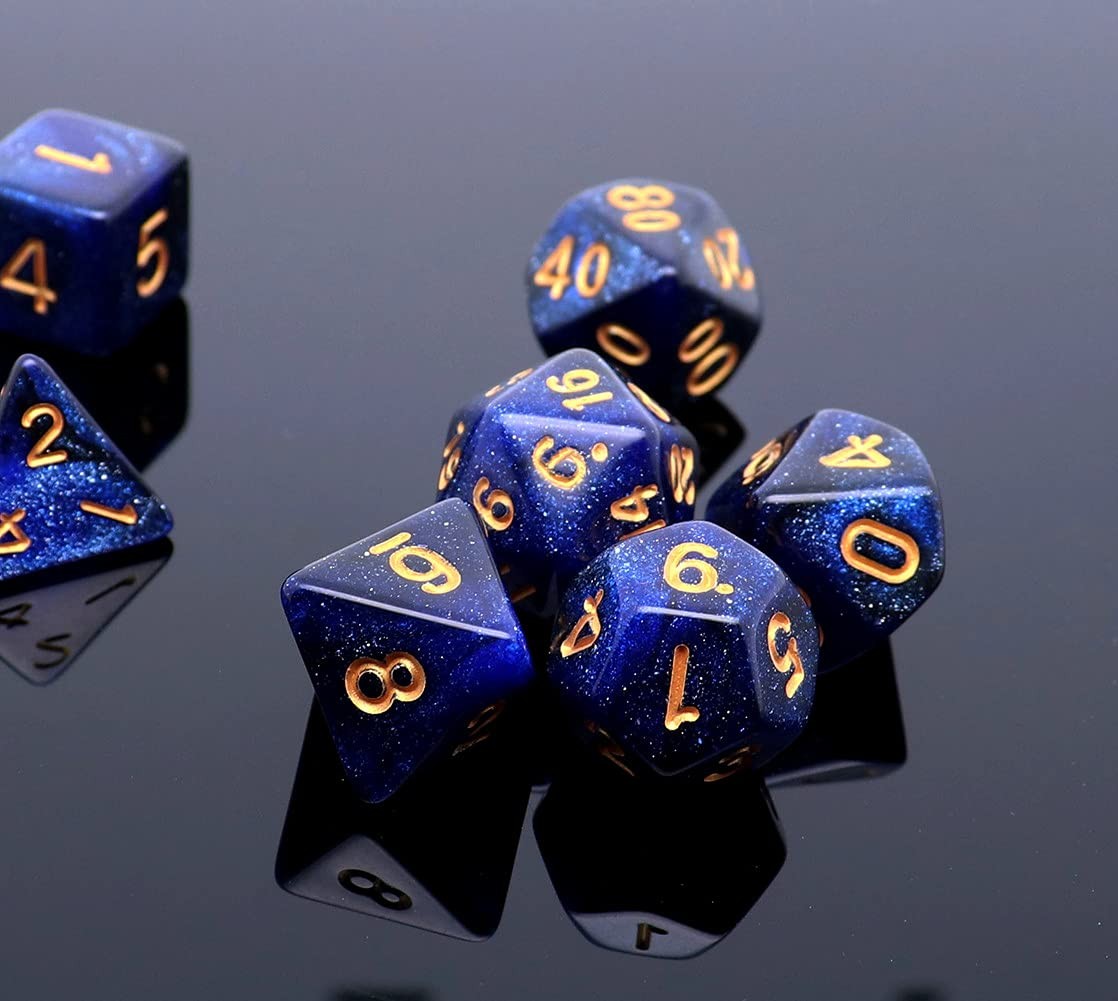 DND Dice Set Dark Blue Mix Black Nebula Dice for Dungeon and Dragons D&D RPG ...