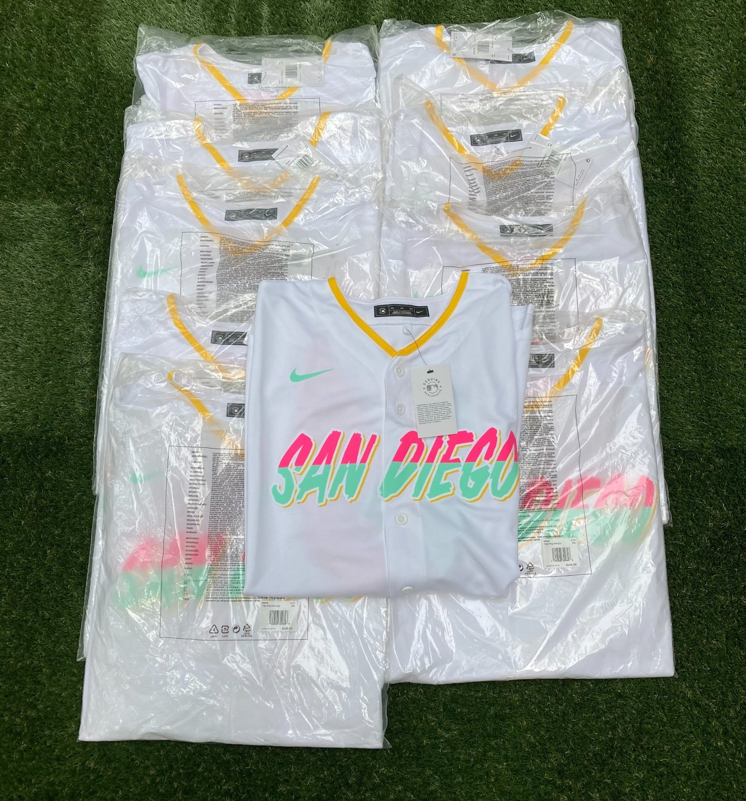 (Lot of 10) San Diego Padres Nike City Connect Authentic Jersey Slam Pink Green