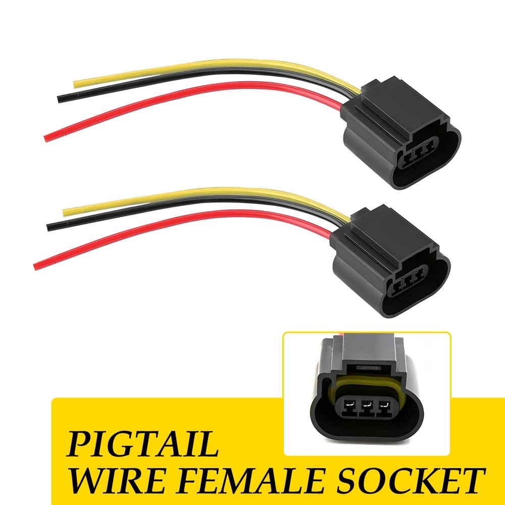 2x Wire Pigtail Female P 9008 H13 Head Light Harness Bulb Connect Socket