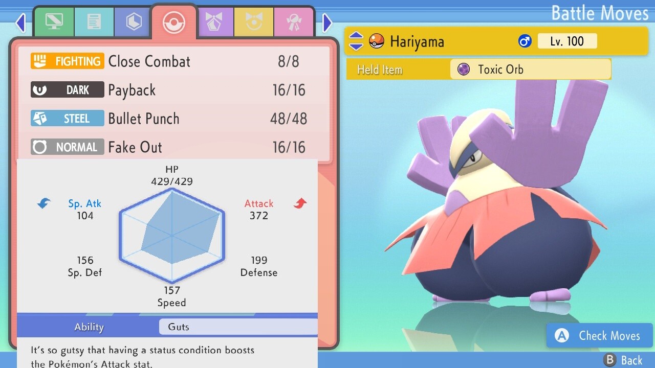 Pokemon Brilliant Diamond Shining Pearl 6iv Shiny Hariyama Max EV