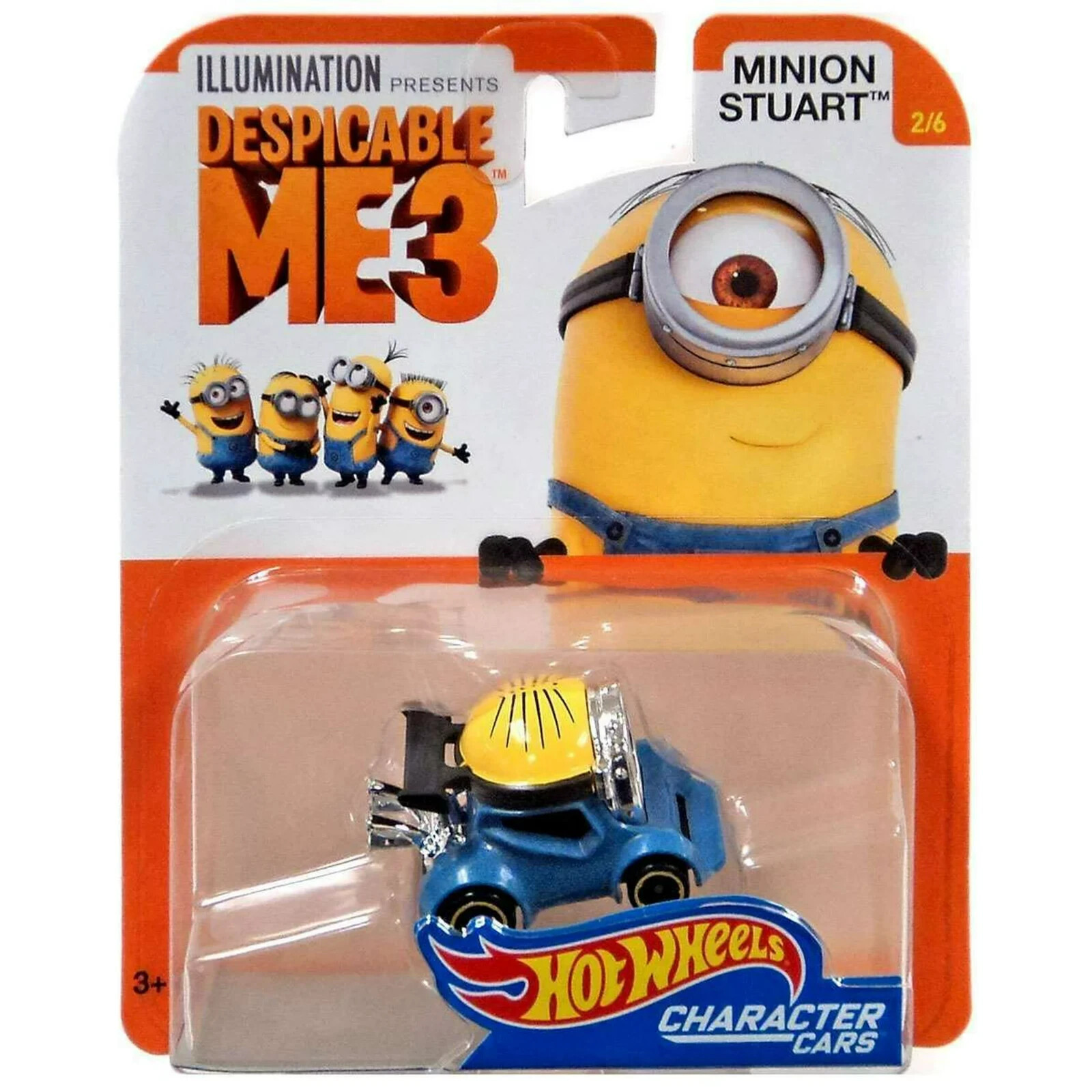 Hot Wheels 1:64 Scale Despicable Me 3 Minion Stuart 2/6