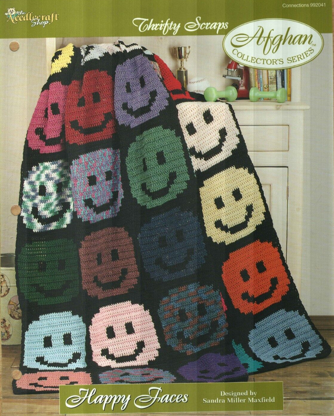 NEW HAPPY FACES AFGHAN THE NEEDLECRAFT SHOP CROCHET PATTERN INSTRUCTIONS HTF