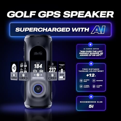 Blue Tees Golf Player+ AI Powered GPS Speaker Navy