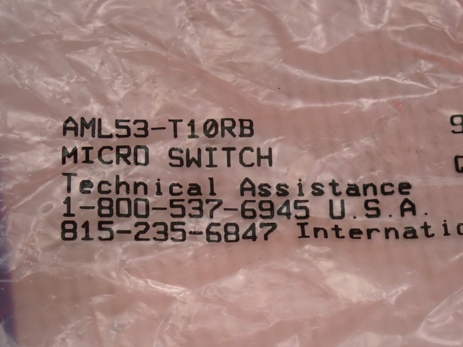 MicroSwitch AML53-T10RB Lot of 4