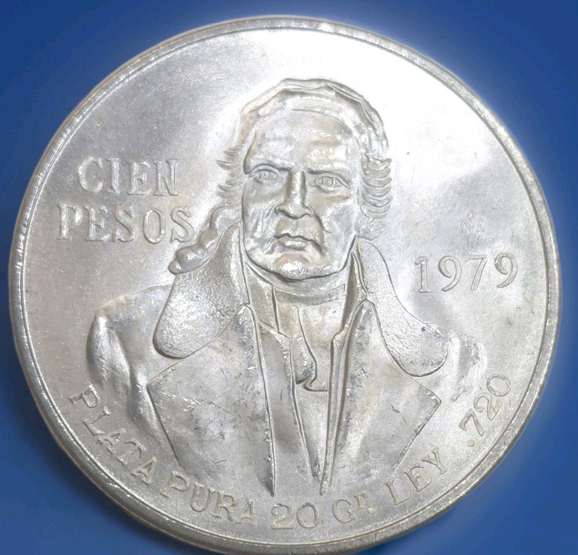 1979 Mexico 100 Pesos Silver Coin Plata Pura 20 Gr Ley 720 0.720 KM#481