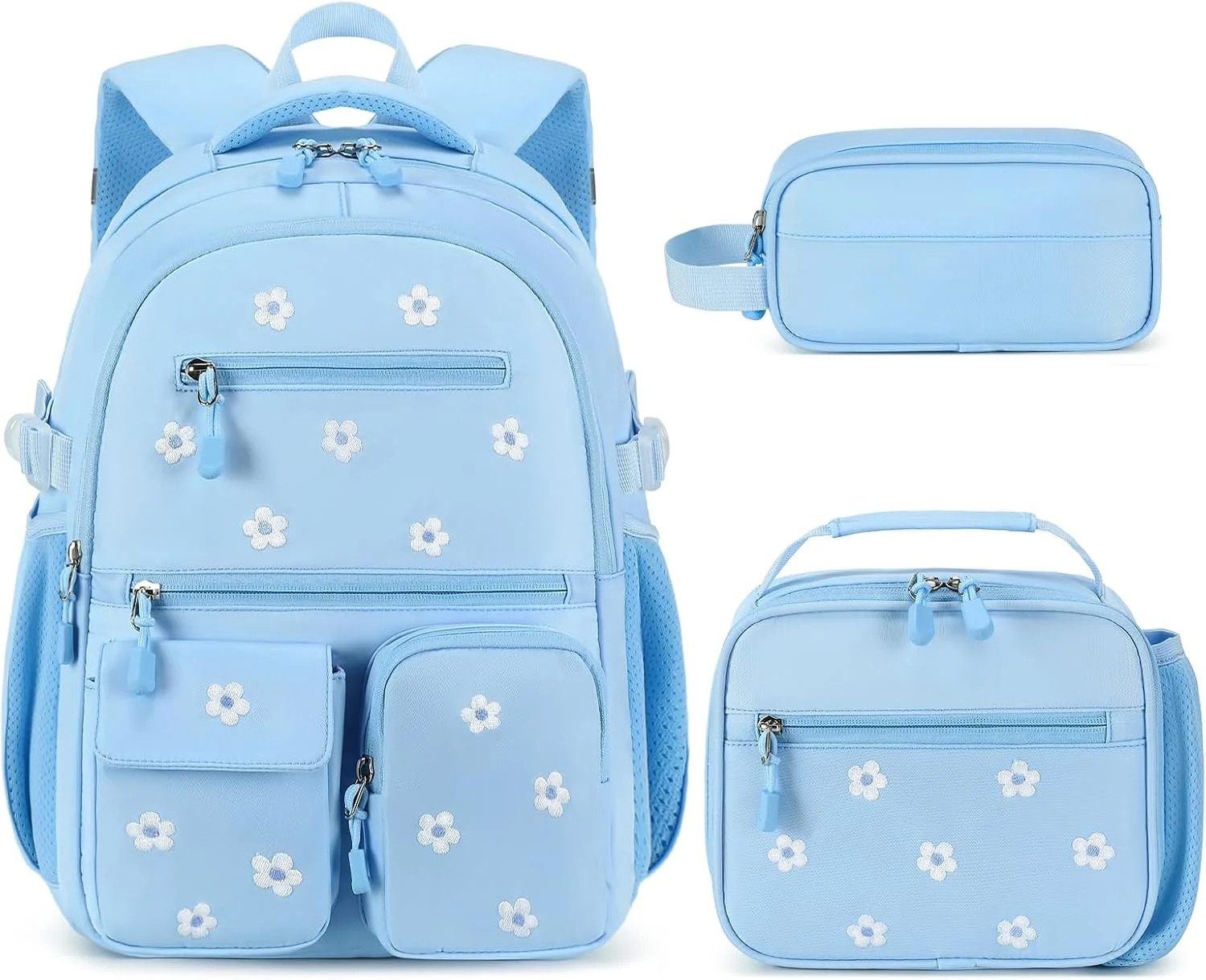 DIGOBAY Backpack for Girls 6-8, 3PCS Embroidery Toddler Girls Backpack with Lunc