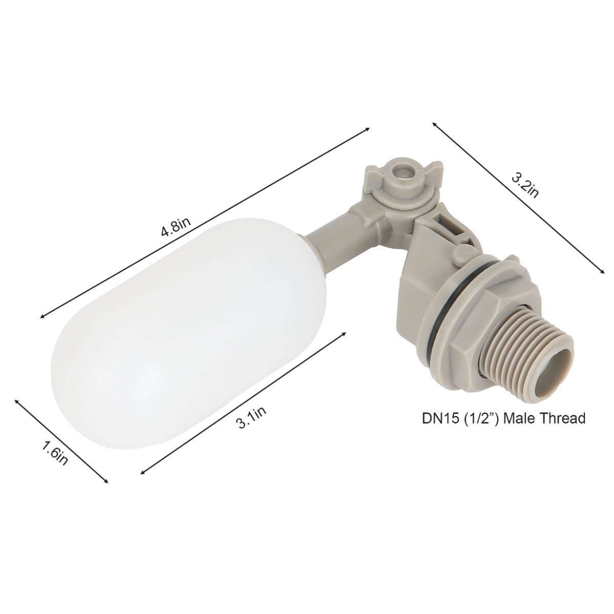 4x Water Float 1/2" Automatic Shut Off Valve Quick Connctor Tank Overfill Stop