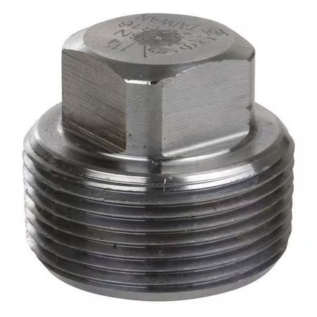 Square Head Plug, 1/2 In Mnpt, 304 Stainless Steel, Class 3000 , 1Rrk7