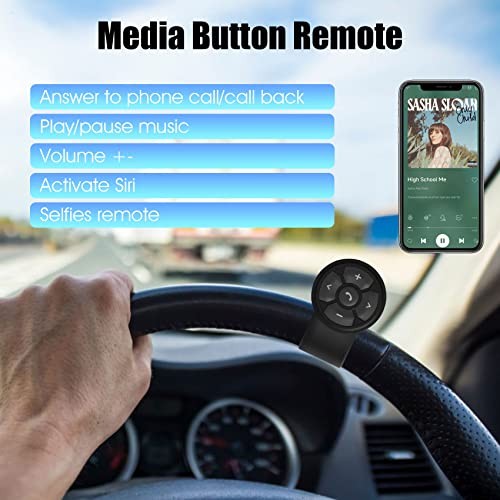Bluetooth Media Button Steering Wheel Wireless Remote Control for Car Bike