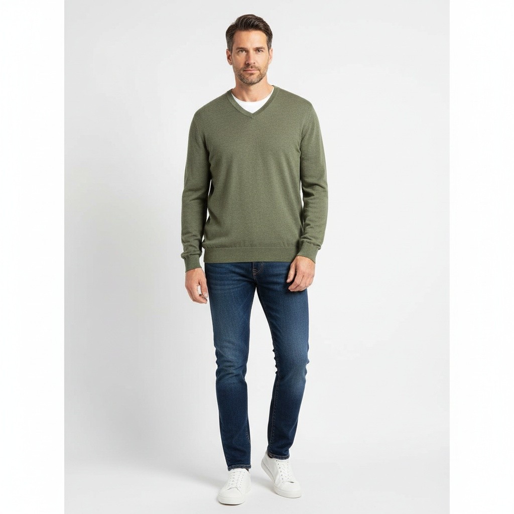 Brooks Brothers Supima Cotton V-Neck Sweater Men’s 3XLT Green Long Tall Pullover