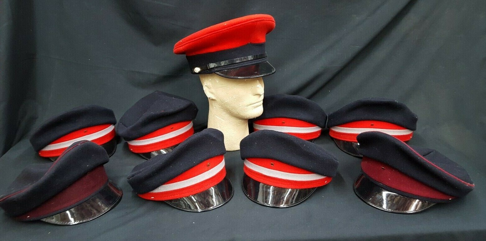 Lot of 9 Red Blue Black Wool Military Police Official Costume Reenactment Hats
