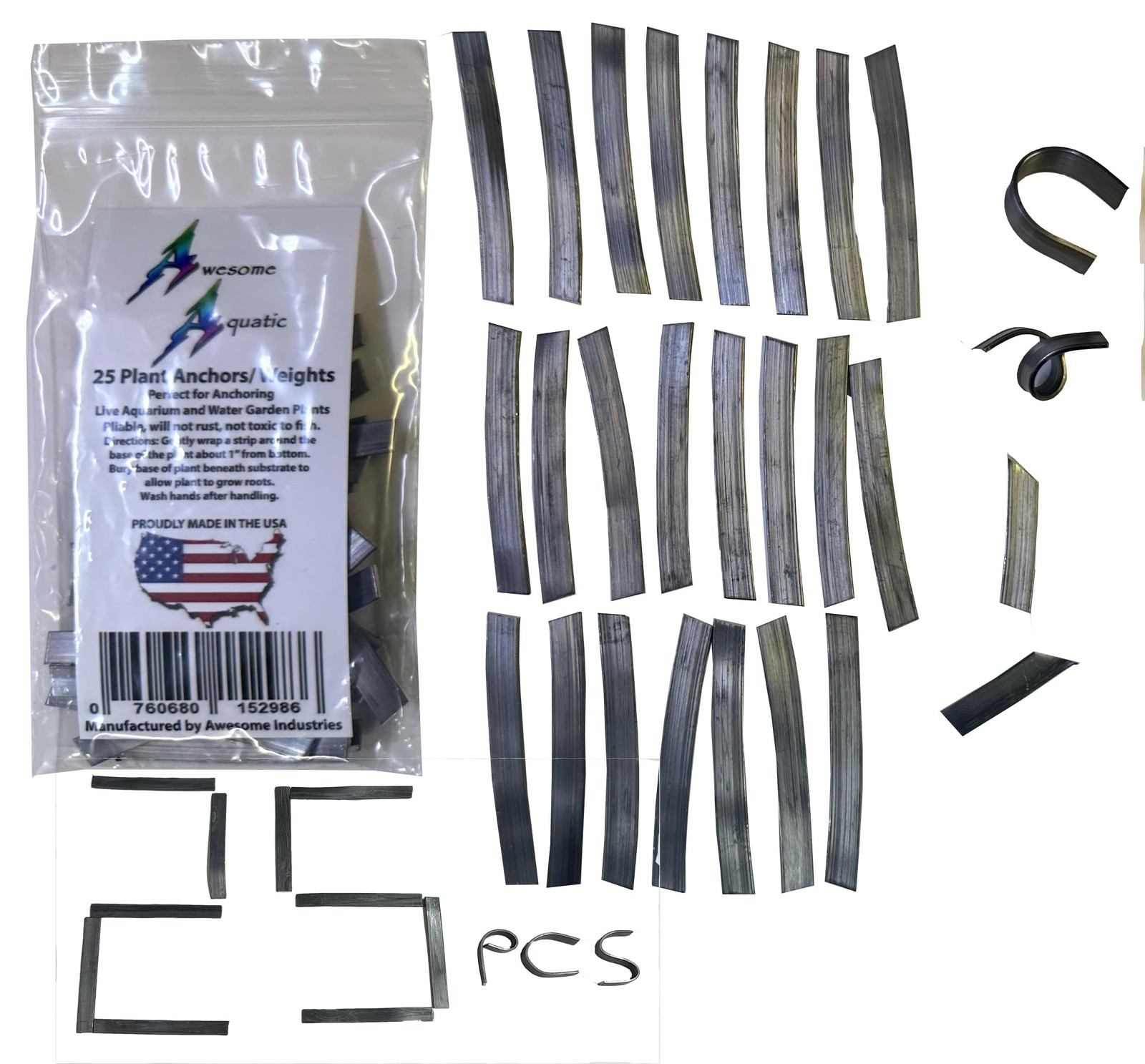 Aquarium Plant Weights Anchor Plants in Fish Tank Pack of 25 Lead Strips
