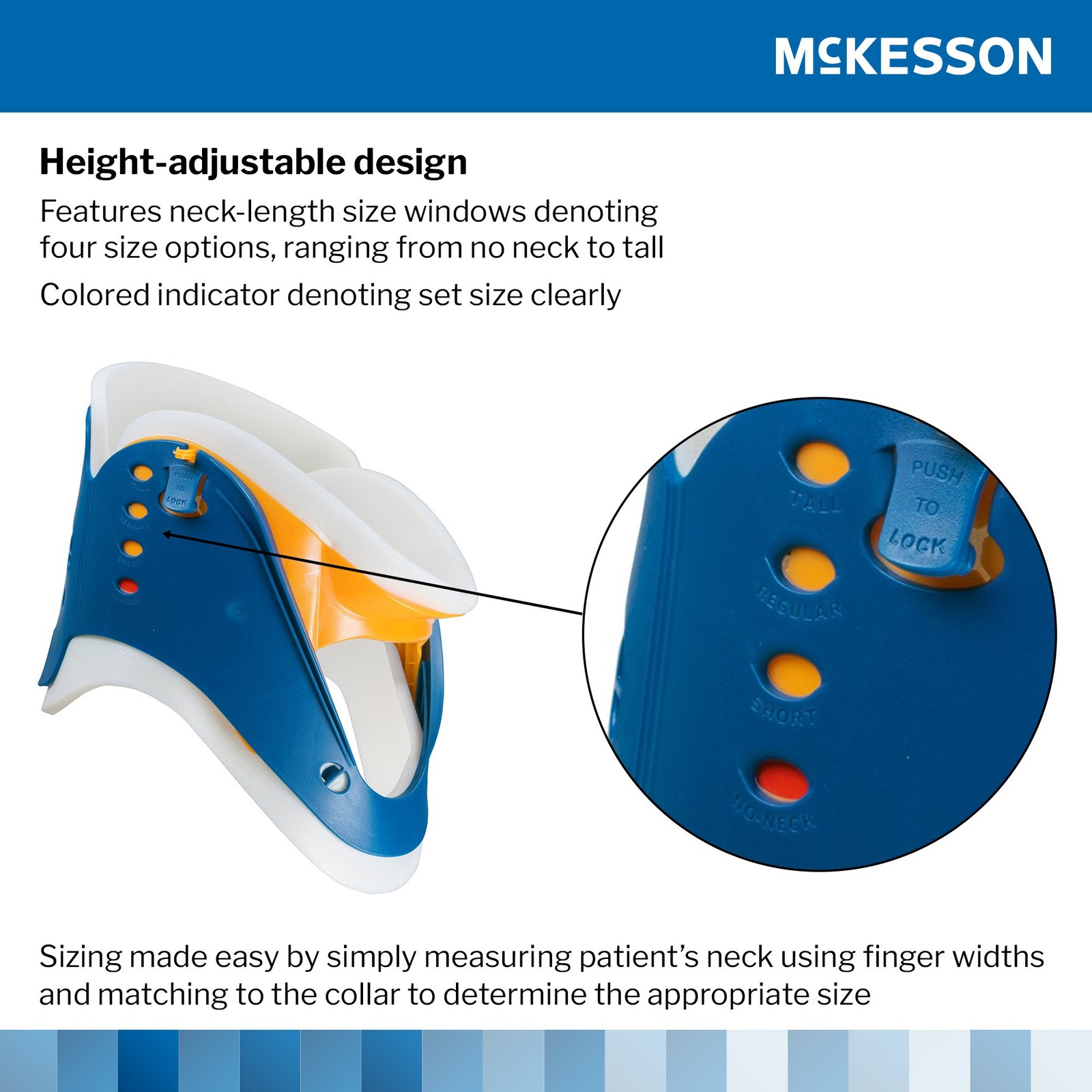 McKesson Rigid Cervical Collar One Size Adjustable Neck Circumference 1 per Bag