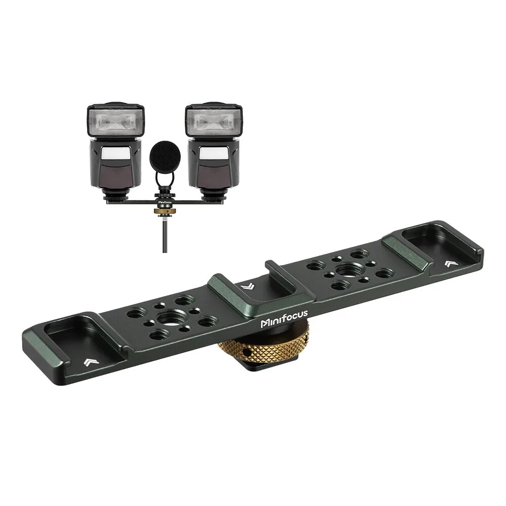 Cold Shoe Mount Triple Mount Extension Bar Hot Shoe Adapter for Camera Flash