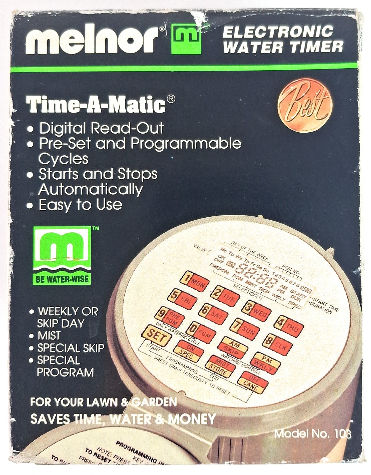 Melnor Electronic Water Timer Time-A-Matic  Programmable Lawn Garden Mod 103 New