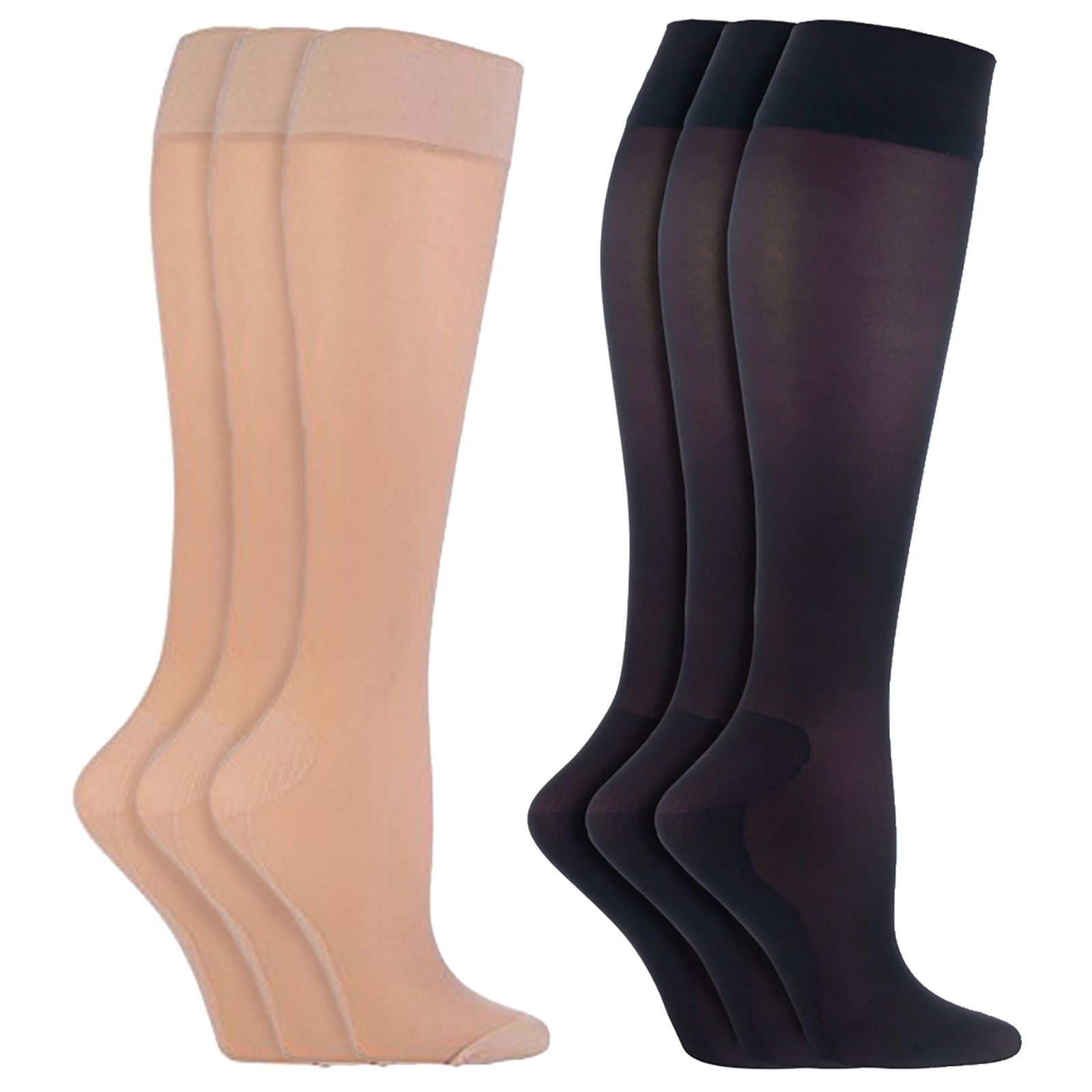 1 Pack Ladies 18 mmHg Graduated Compression Flight Socks for DVT
