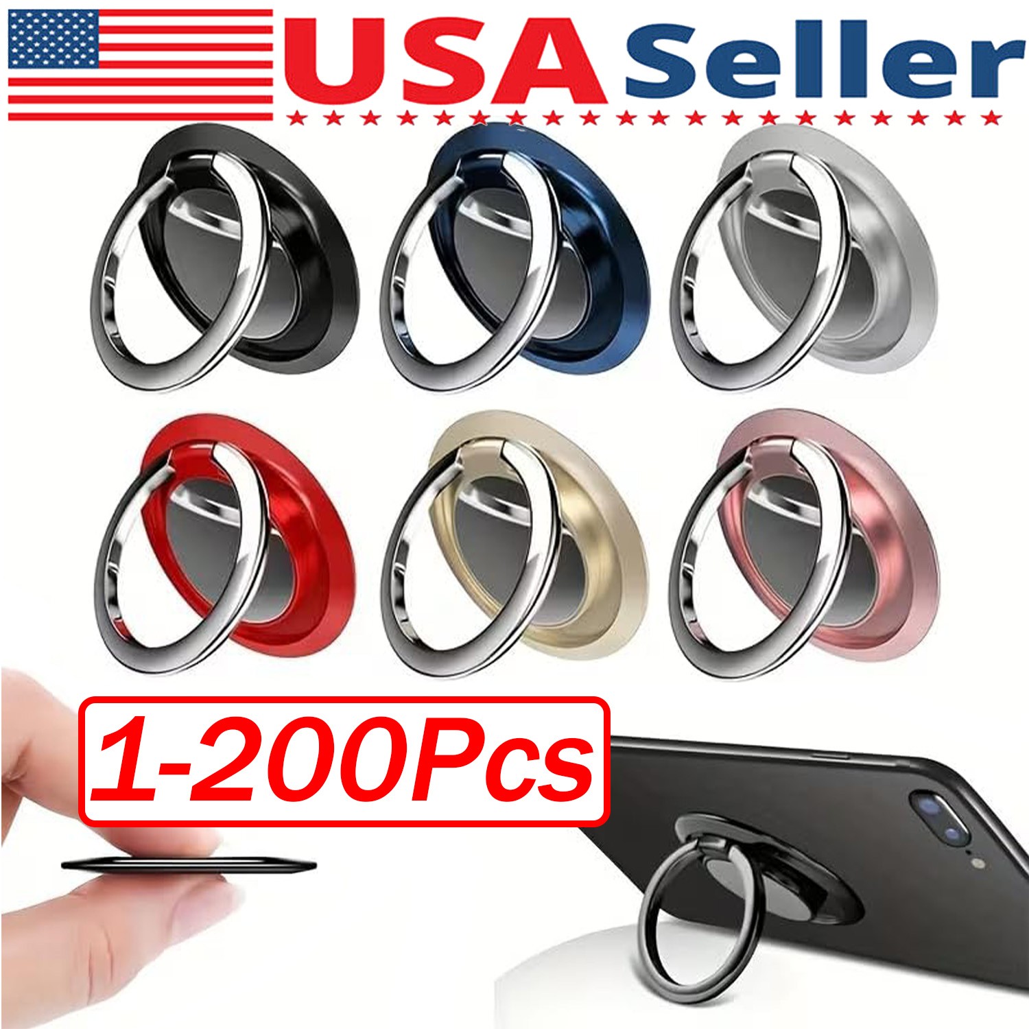 Finger Ring Holder Stand Grip 360°Rotating For Cell Phone Car Magnetic Mount Lot