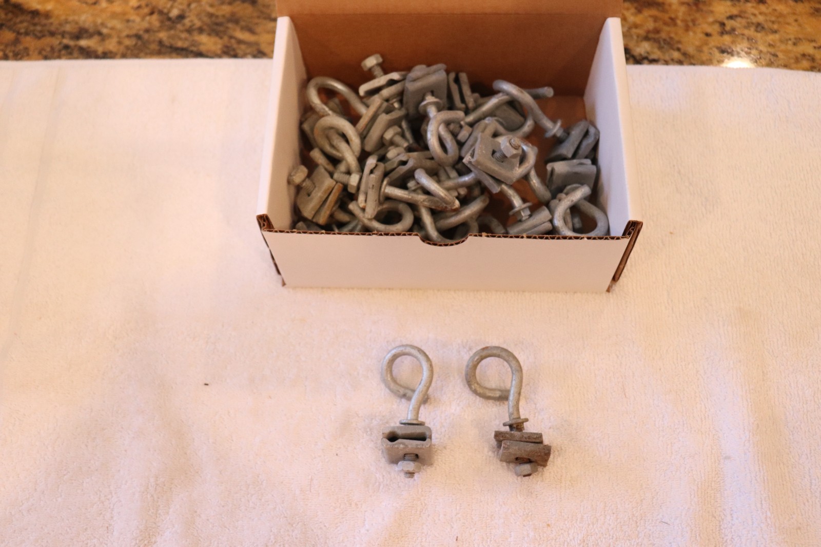 Lot of 24  Q Span Clamp CATV Telco Telecom  Bolt  Zinc Galvanized Steel