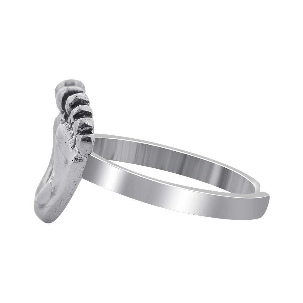 925 Sterling Silver Two Feet Adjustable Toe Ring for Women