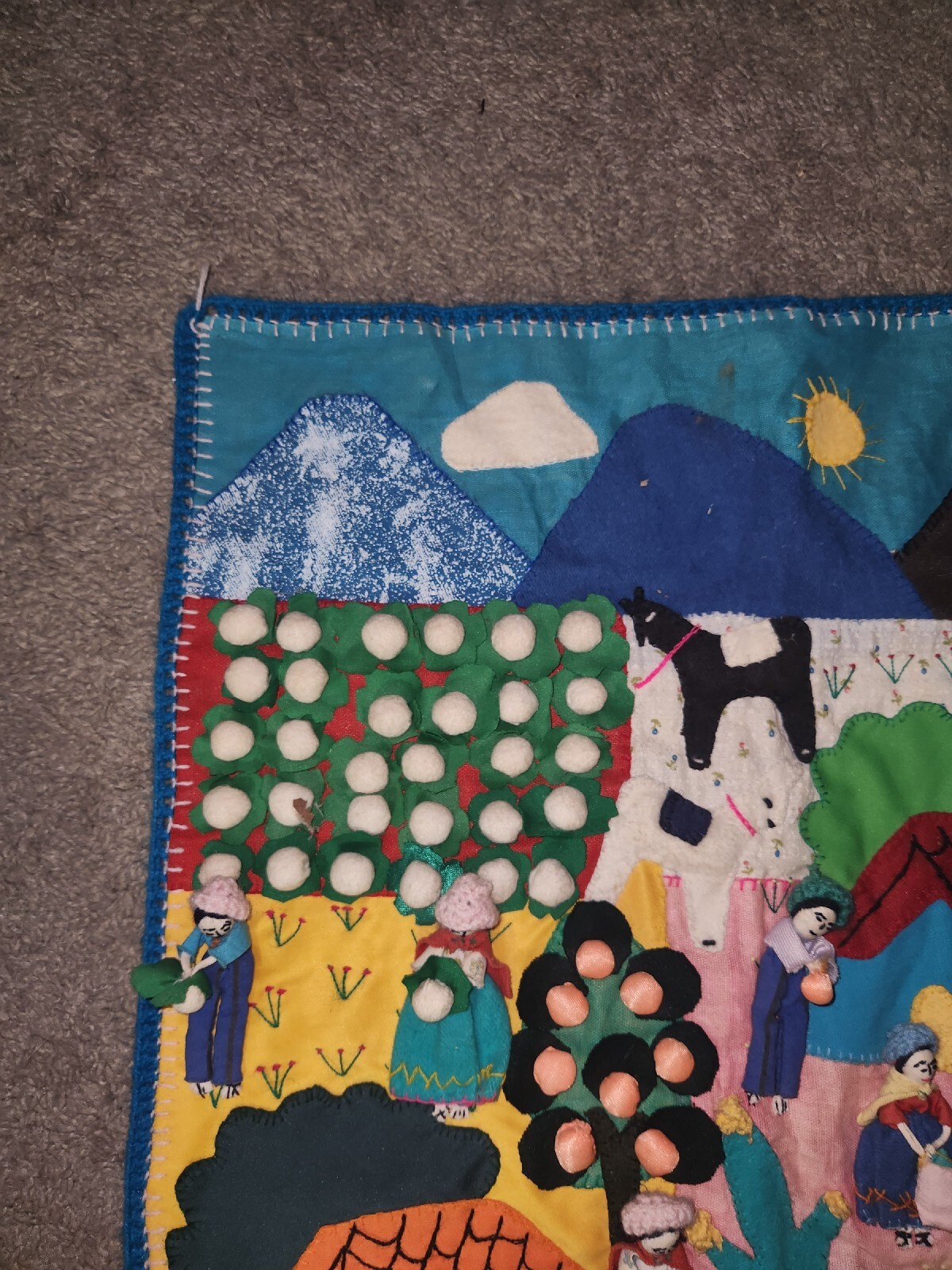 Arpilleras/3D Patchwork Little Doll Peruvian Folk Art Textiles Wall Art