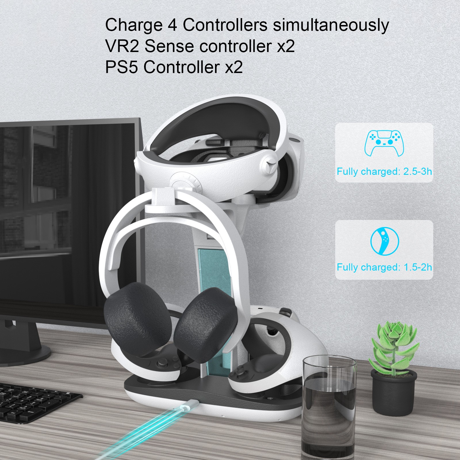 For Playstation 5 PS VR2 PS5 VR Stand Controller Charging Station Console Holder