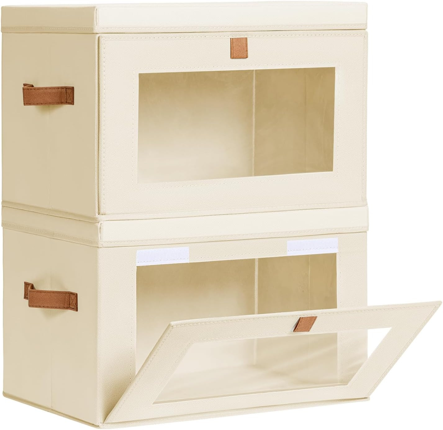Large Closet Storage Organizer - Clothes Storage Bins with Handles & Window, Col