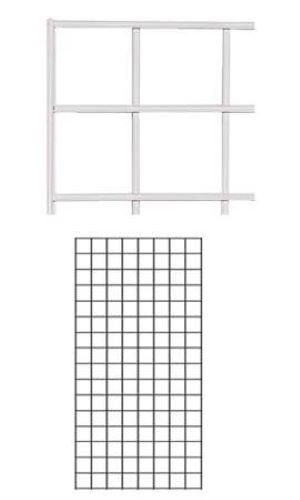 Wire Grid Panel 2' x 4' White Retail Display Craft Gridwall Double Wire Sides