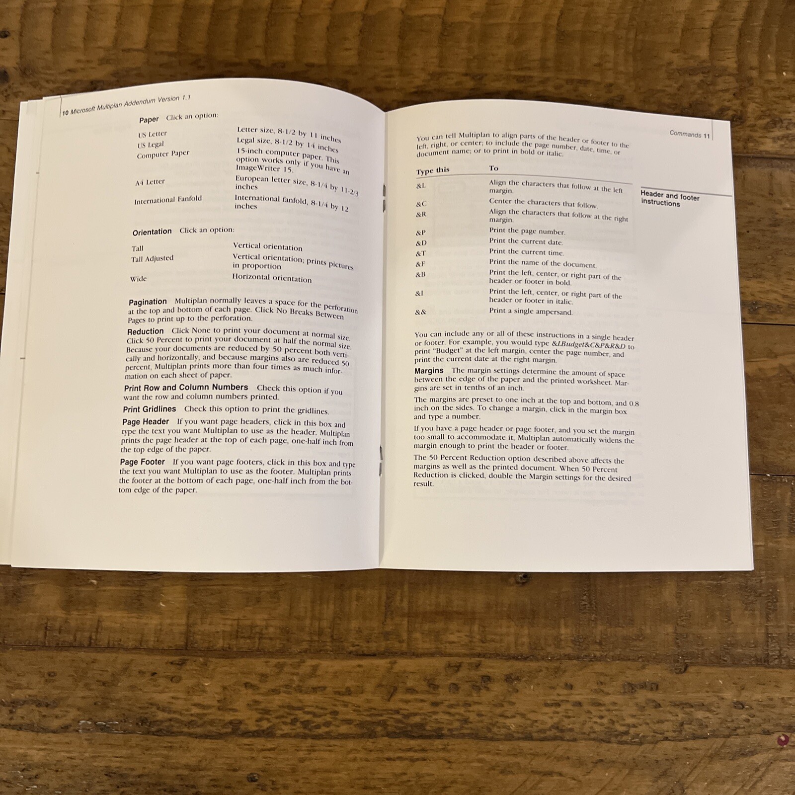 Vtg Microsoft Multiplan Electronic Spreadsheet Program Ver 1.1 Addendum Manual