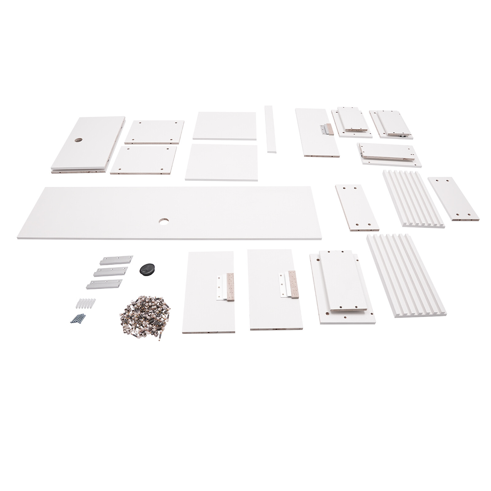 White Floating Wall Mounted Desk with Pull Out Drawer Wall Organizer 120lbs