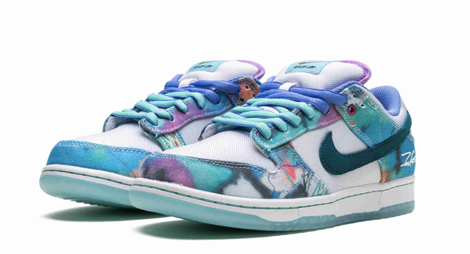 Nike Futura Laboratories x Dunk Low SB Bleached Aqua HF6061-400 Men Size
