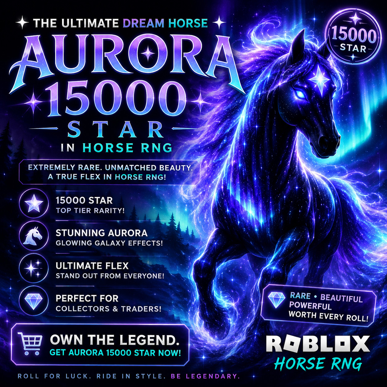 Aurora 15000 star || Roblox Horse RNG