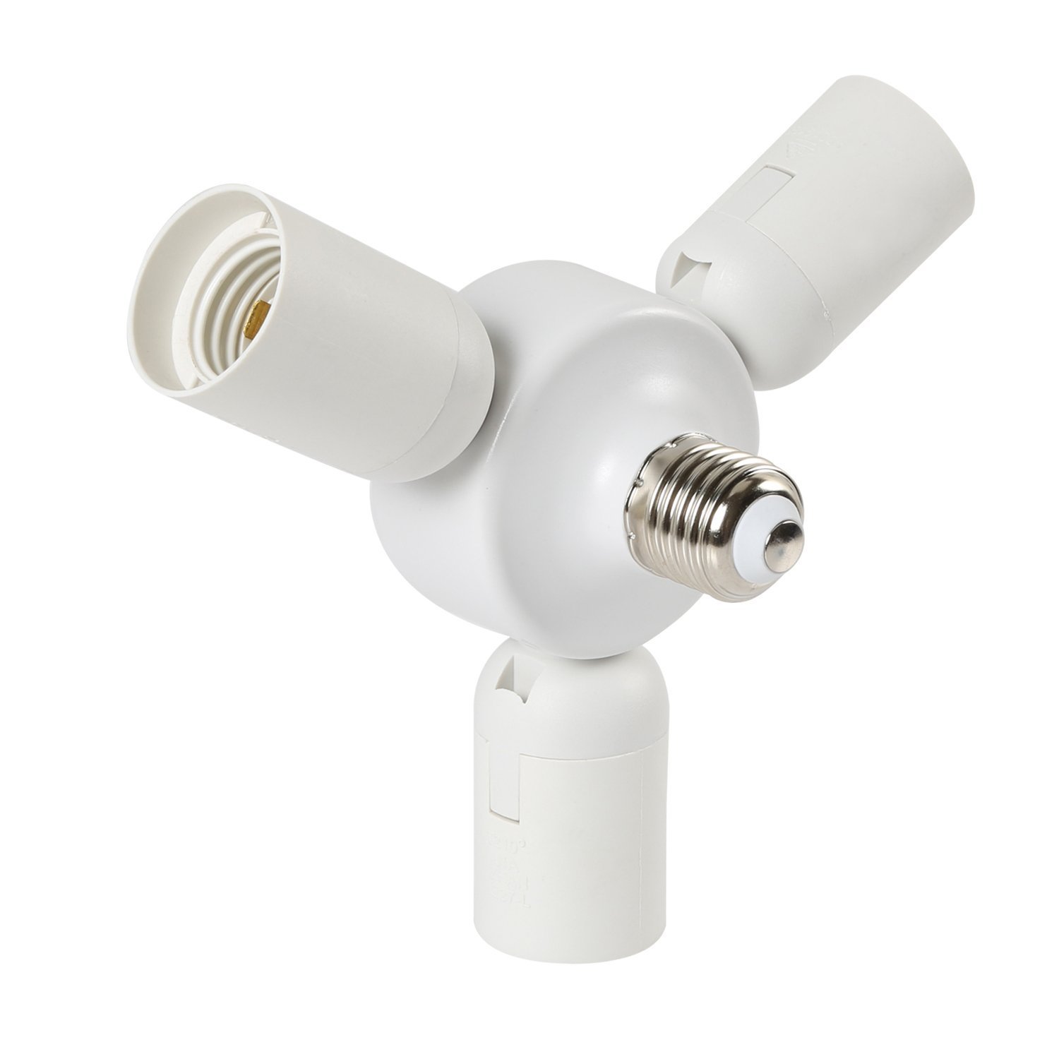 3 in 1 E27 Standard Medium Socket Splitter Converts 1 Socket to 3 Sockets