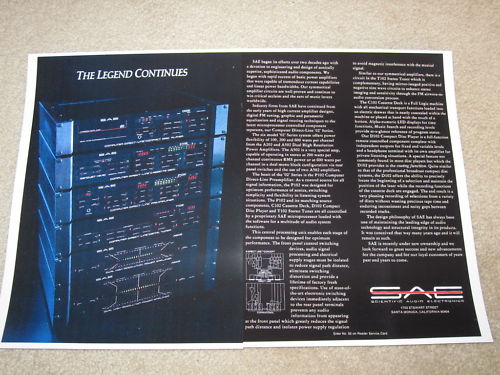 SAE Ad, 2 pgs, A502, A202, T102, P102 ,D102, Power Amp, Preamp Article, Info