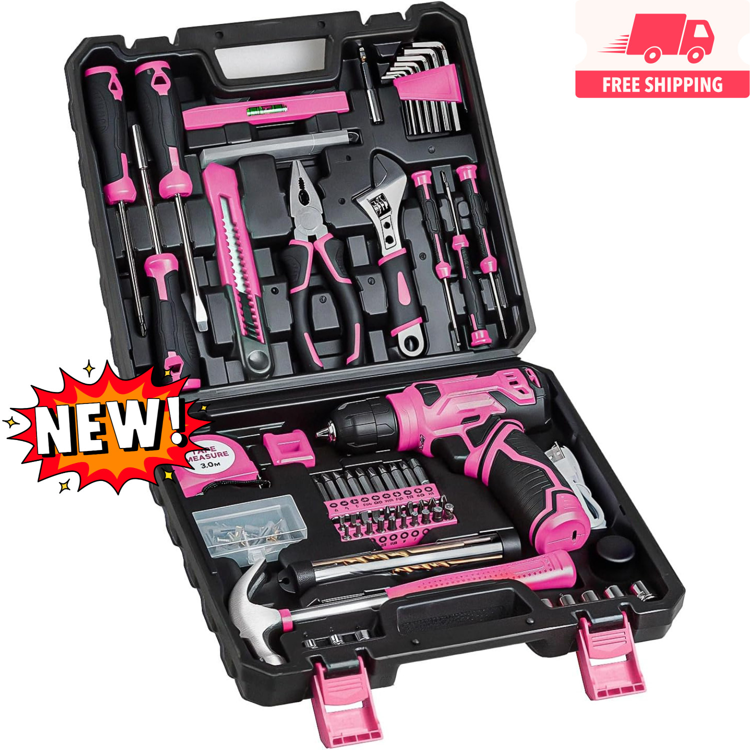 Juego de Herramientas - Kit de Herramientas con Taladro Inalámbrico de 8 V, Caja