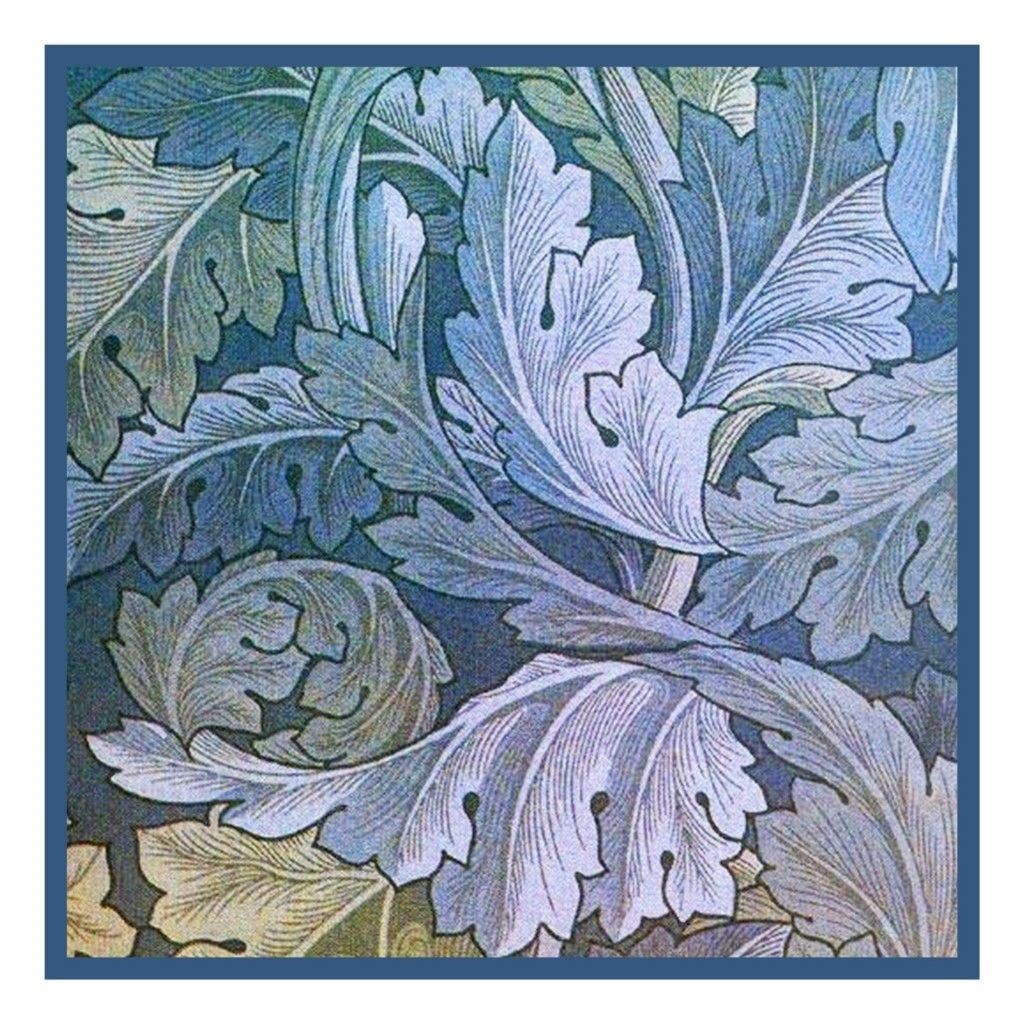Arts & Crafts William Morris Blue Acanthus Counted Cross Stitch Pattern