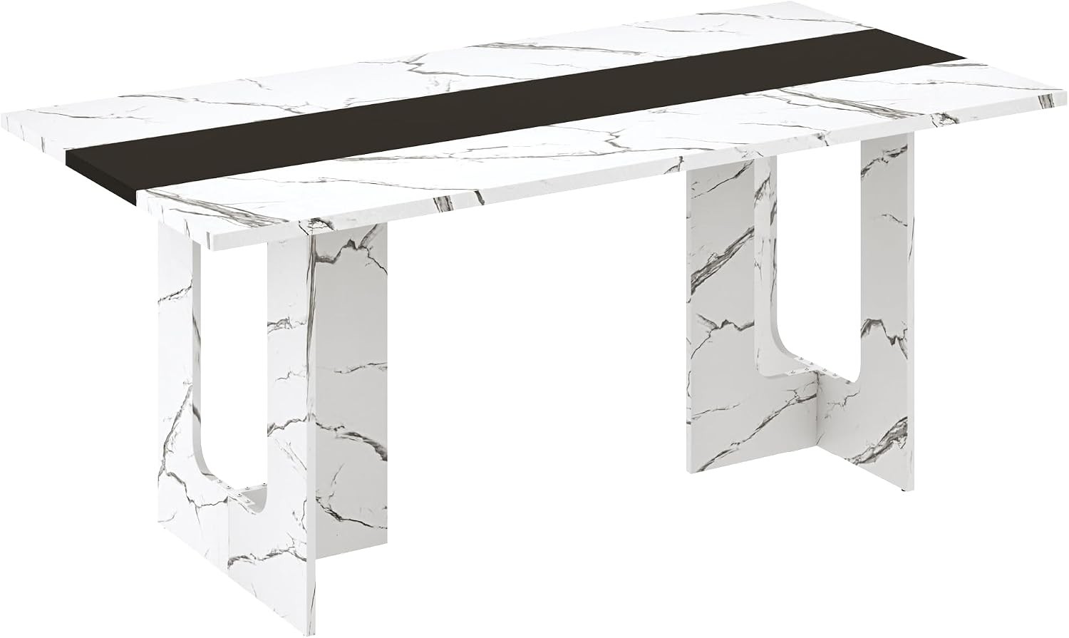 71 Inch Rectangle Dining Table for 4-8 People, Long Kitchen Dinner Table with