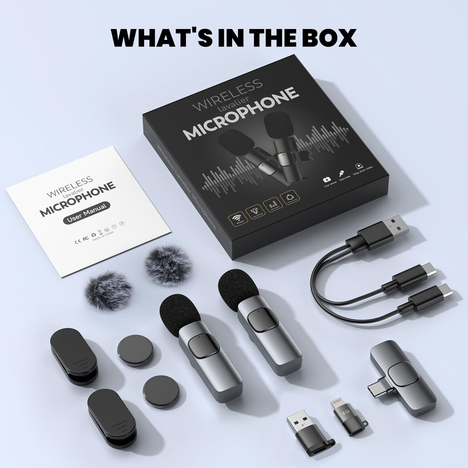 Microfono Mini Inalambrico De Para Celular Iphone O Android 2 Solapa Micrófonos