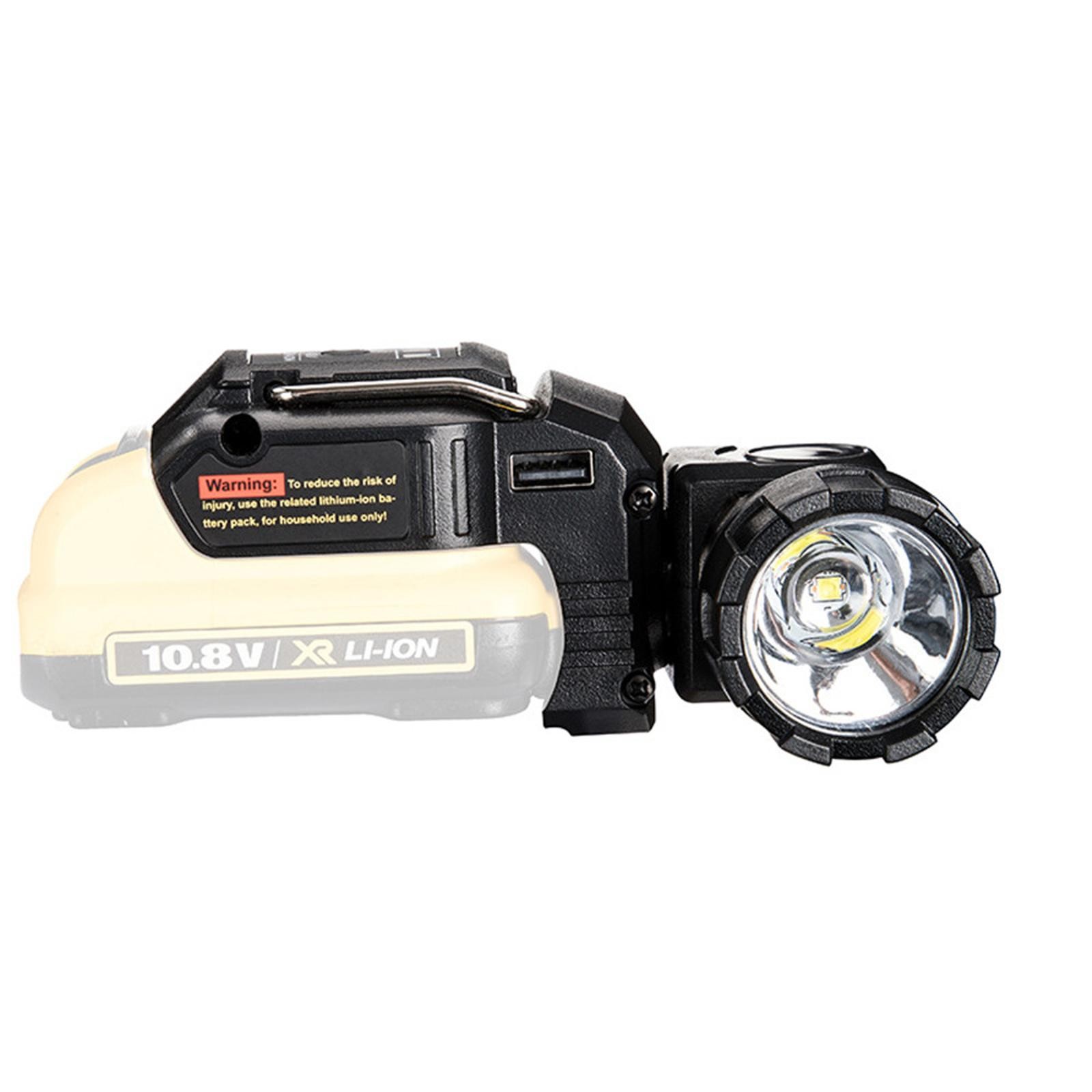 Handheld LED Work Light Flashlight Adapter For DeWalt 12V MAX Li-Ion Battery D
