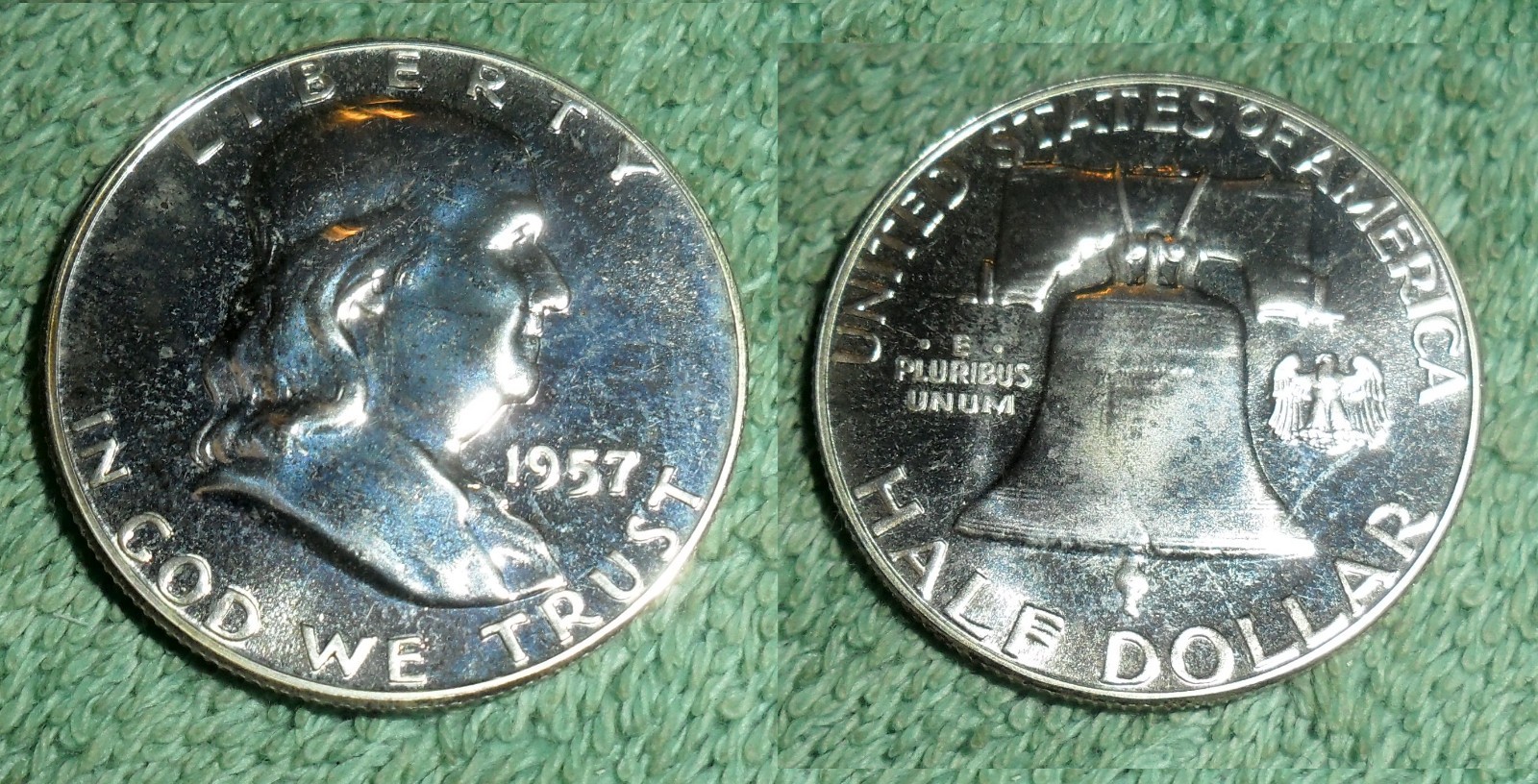 RFM 38632 Silver Franklin Half Dollar 1957 Proof