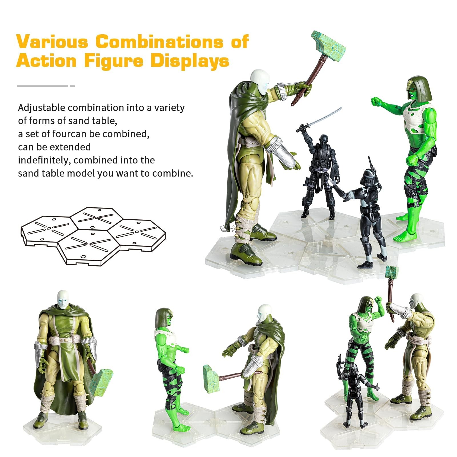 DDUNG Action Figure Stand, Versatile and Sturdy Display Holder Base ,for 6-8 ...