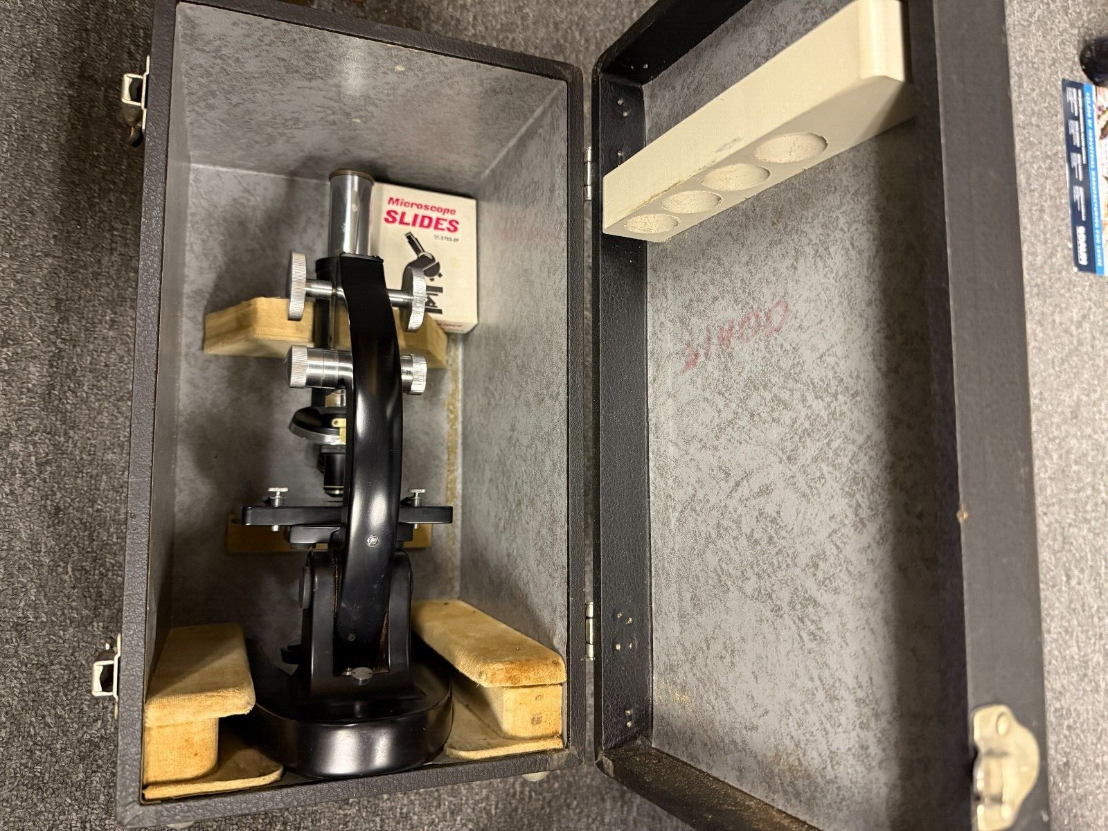 Vintage Graf-Apsco Microscope 16 m/m 10x, w/Original Case, 14" x 9 1/2" x 8"