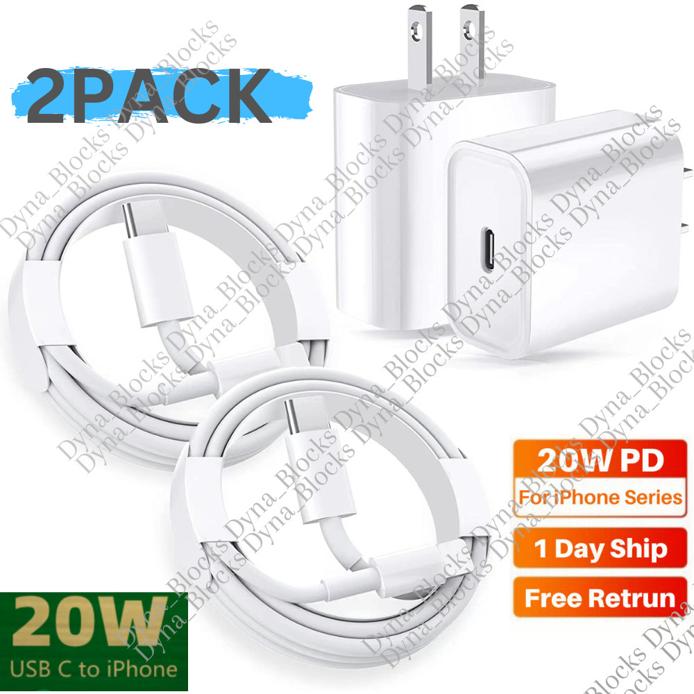 2 Pack 20W Type USB-C Fast Wall Charger For Apple iPhone 14 13 12 11 Pro Max XR