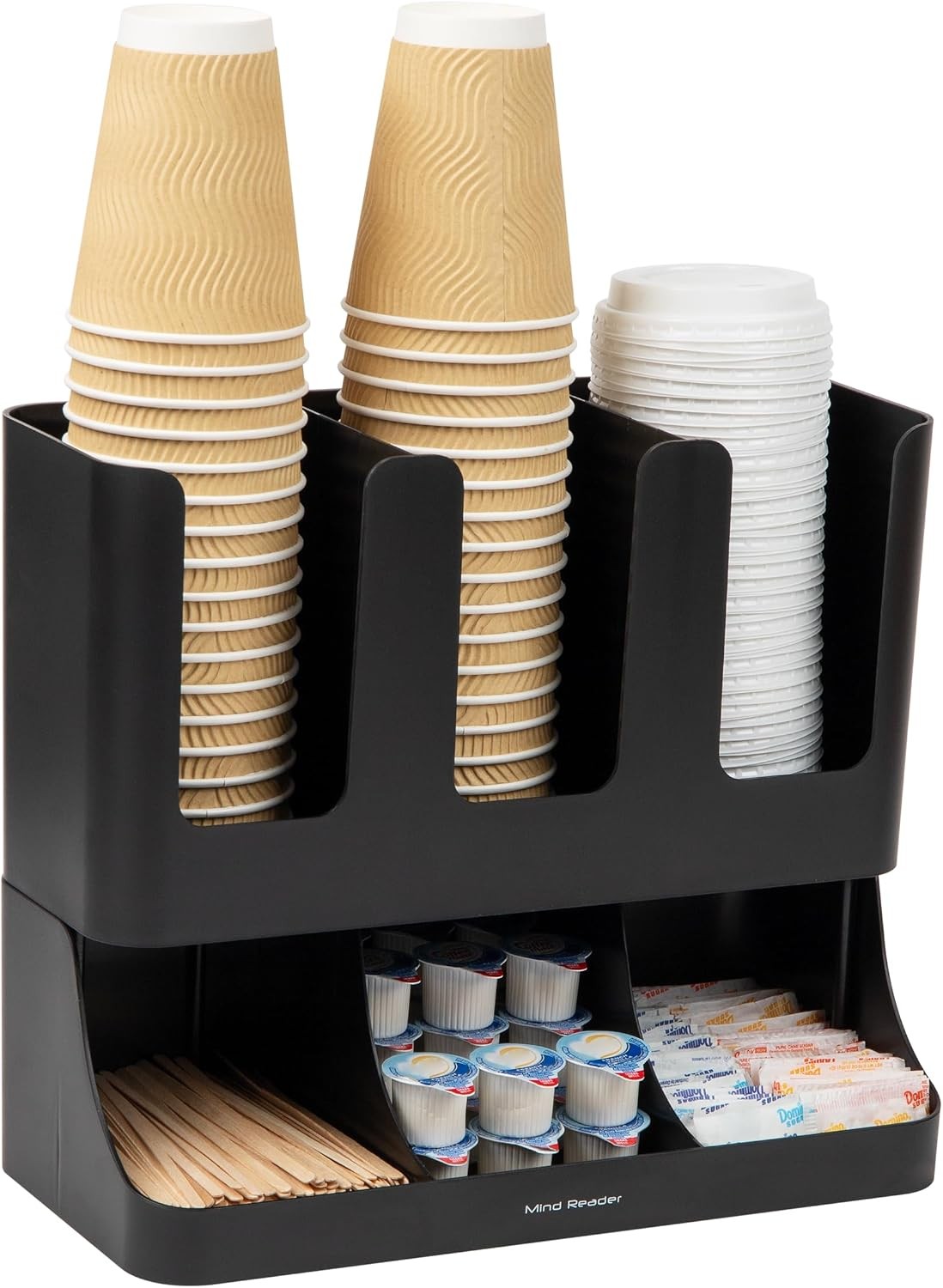 Condiment Station, 13 Inch Countertop Coffee Bar Organizer with 6