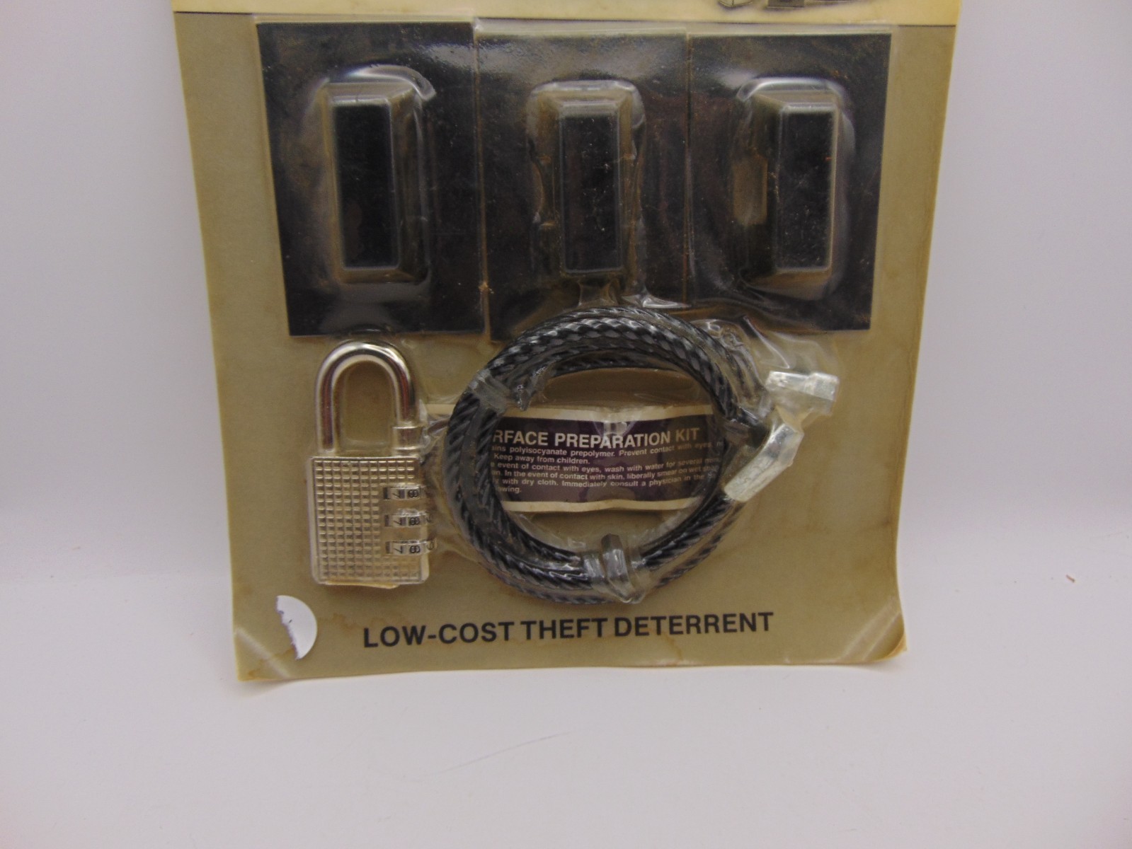 Vintage Tandy Computer Security lock System Radio Shack Pad Lock & Cable NOS